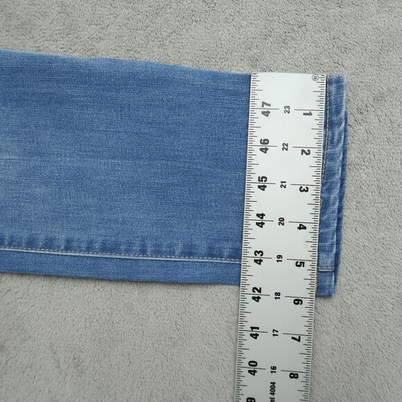 Seven7 Jeans Women's 6 Blue Mid-Rise Straight Crop Denim 24.5" Inseam Distressed - Picture 4 of 16